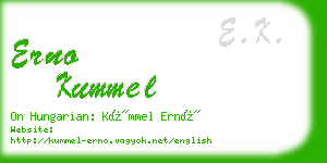 erno kummel business card